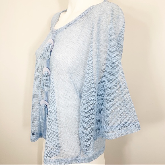 NOELLE sheer knit coverlet w/ small sequin detail - Picture 2 of 5